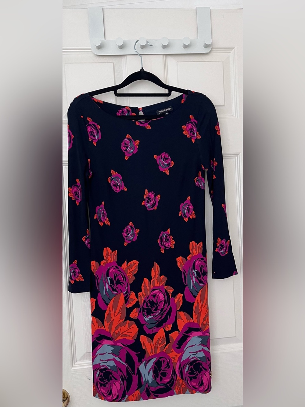Juicy Couture Elegant Dress with Pink & Orange Floral Print